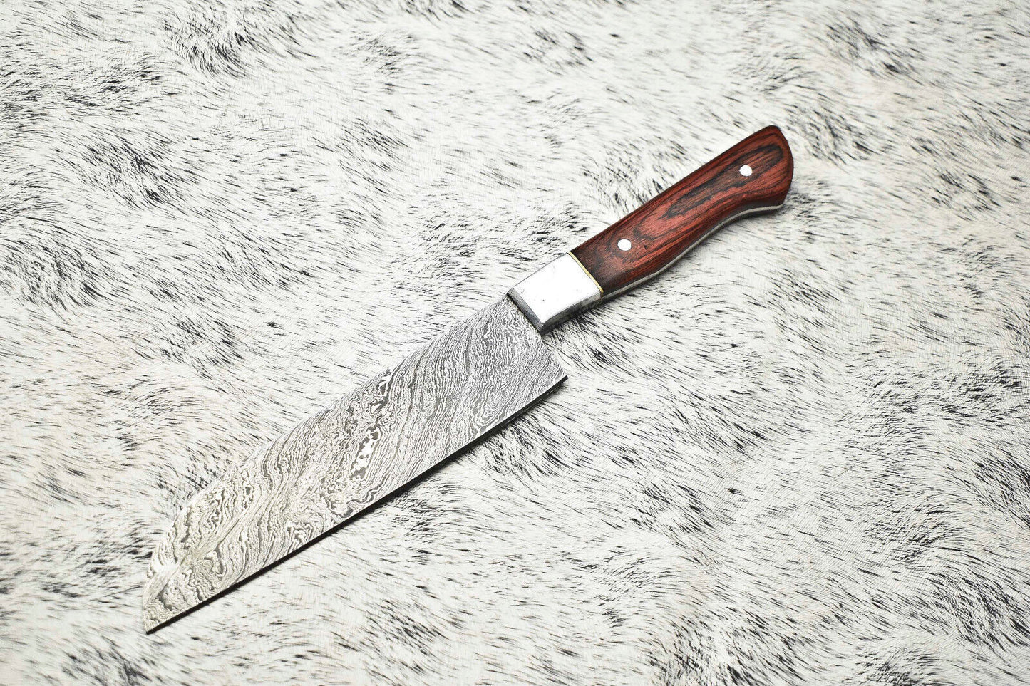 Cutlery Salvation Handmade Damascus Steel Full Tang Kitchen Chef Knife – 12" Blade, Oil Tempered 58-60