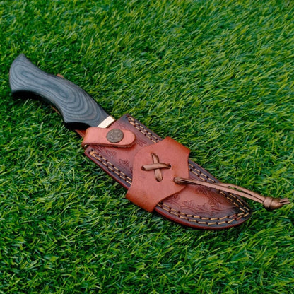 10" Damascus Bowie Knife with Wood Handle | Handmade by Heritage Forge