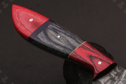 13" Custom Handmade Fire Damascus Steel Fillet Knife For Kitchen Use Best Fillet Knife W/Sheath