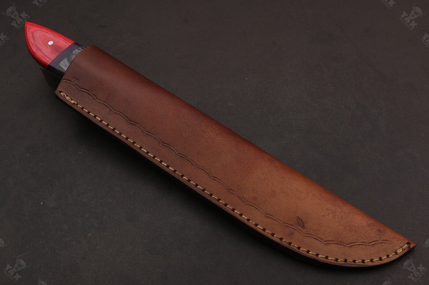 13" Custom Handmade Fire Damascus Steel Fillet Knife For Kitchen Use Best Fillet Knife W/Sheath