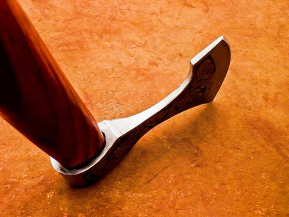 Custom Hand Forged Viking Bearded Steel Camping Hatchet Tomahawk Axe 15 Inch Natural Wood Handle