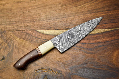 Handmade Damascus Steel Blade Chef Knife Full Tang Sport Knife