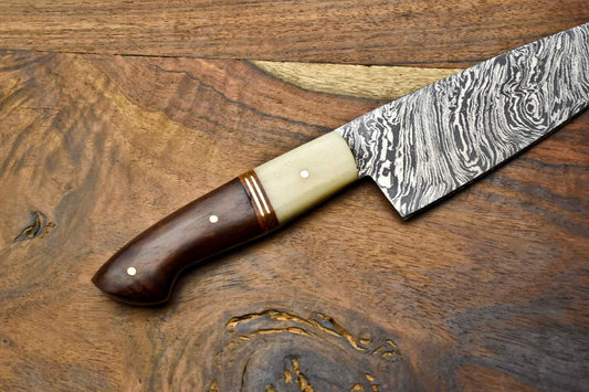 Handmade Damascus Steel Blade Chef Knife Full Tang Sport Knife