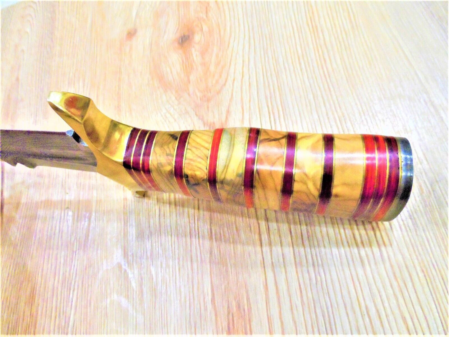 11 Inch Custom Damascus Steel Double Edge Bowie Dagger with Olive Wood Handle
