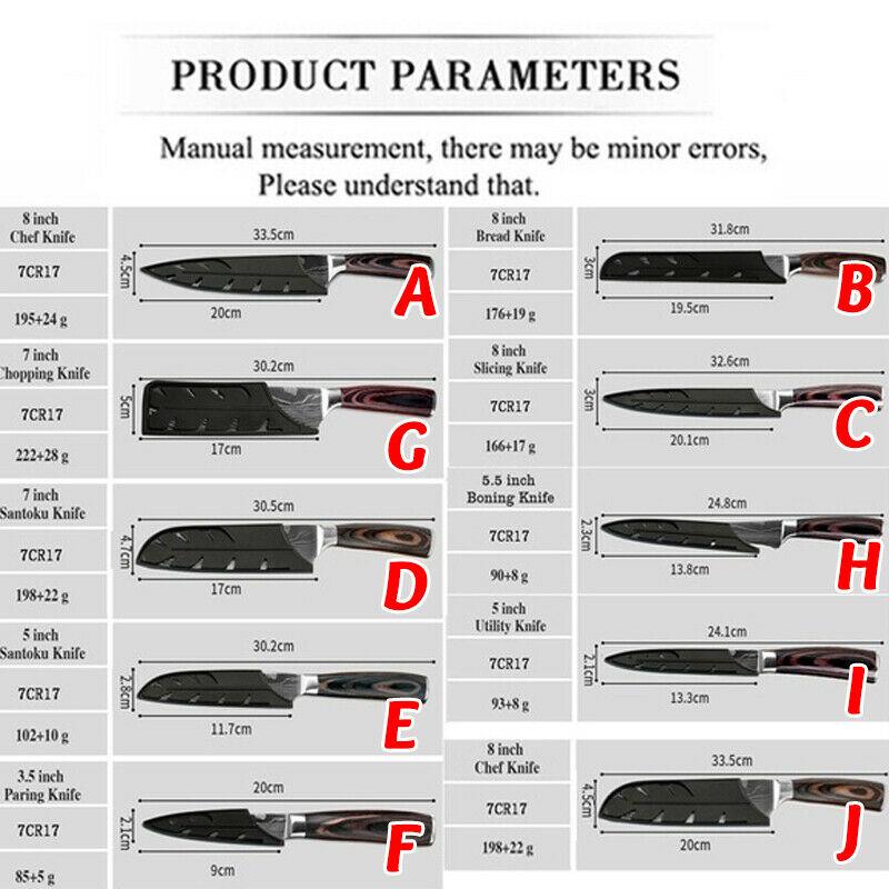 Professional Japanese Style Damascus Pattern Kitchen Knife Set – High Carbon Stainless Steel