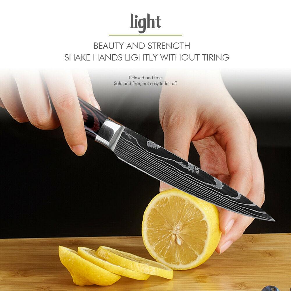 Professional Japanese Style Damascus Pattern Kitchen Knife Set – High Carbon Stainless Steel