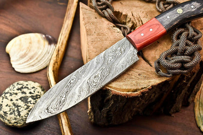 Hand Made Damascus Steel Chef Knife | 384-Layer Full Tang with Hard Wood Handle | 12" Overall