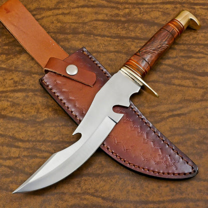 Premium 12 Inch D2 Steel Hunting Bowie Knife – Handmade Full Tang Outdoor Blade