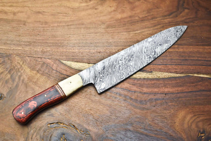 Custom Handmade Damascus Steel Chef Knife – Full Tang Sport Design, Razor Sharp