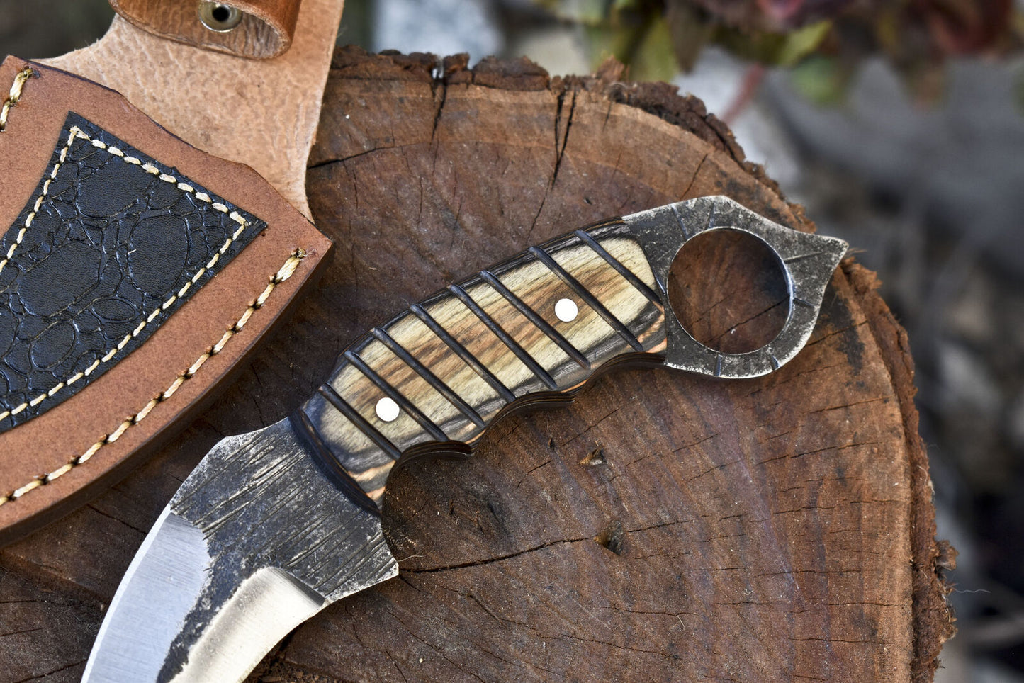 Hand Forged D2 Steel Karambit Knife 8" With Hard Wood Handle Best Karambit