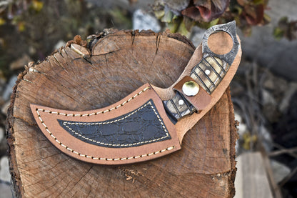 Hand Forged D2 Steel Karambit Knife 8" With Hard Wood Handle Best Karambit