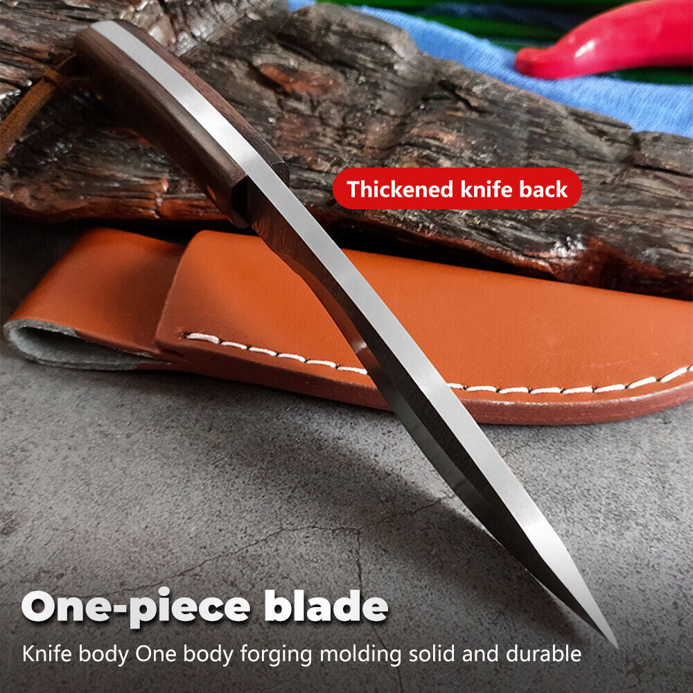 Forged Mongolian Style Damascus Steel Cleaver Knife – 5Cr15 Full Tang Chef Knife with Color Wood Handle
