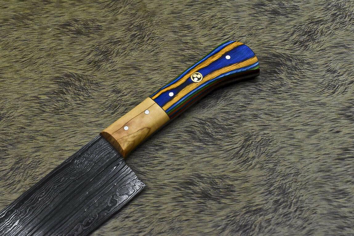 Unique Handmade Damascus Steel Hardwood Hunting Chef Knife | 13" Custom Full Tang