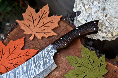 12.0" Handmade Damascus Blade Kitchen Full Tang Chef Chopper Knife