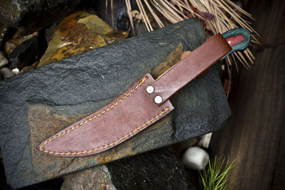 Twist Damascus Skinner Knife Handmade Hardwood Handle Fixed Blade Hunting Tool