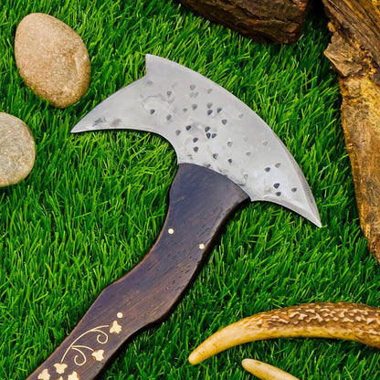 Custom Handmade Carbon Steel Viking Axe – Tomahawk, Throwing Axe, Hatchet with Leather Sheath