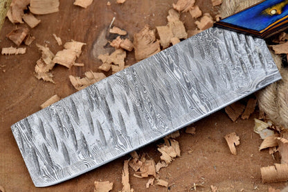 Custom Handmade Forged Damascus Steel Kitchen Chef Cleaver Knife – Premium Design