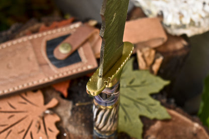Hand Forged Damascus Bowie Knife with Camel Bone Handle
