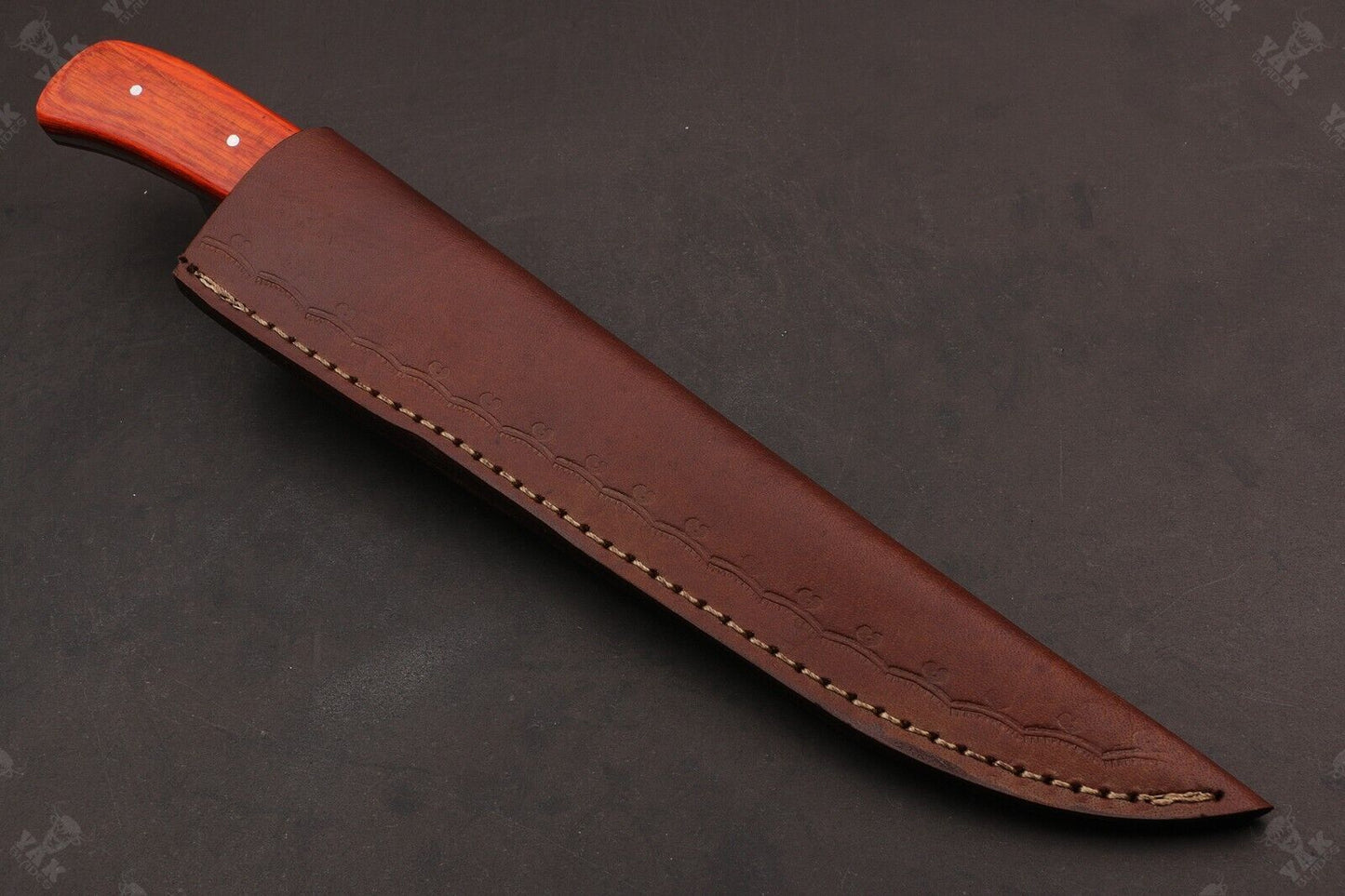 13.5" Handmade Fire Damascus Steel Fillet Knife Damascus Fillet Knife W/Sheath