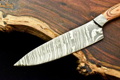 Damascus Steel Chef Knife | 12" Full Tang Kitchen Knife with Hardwood Handle