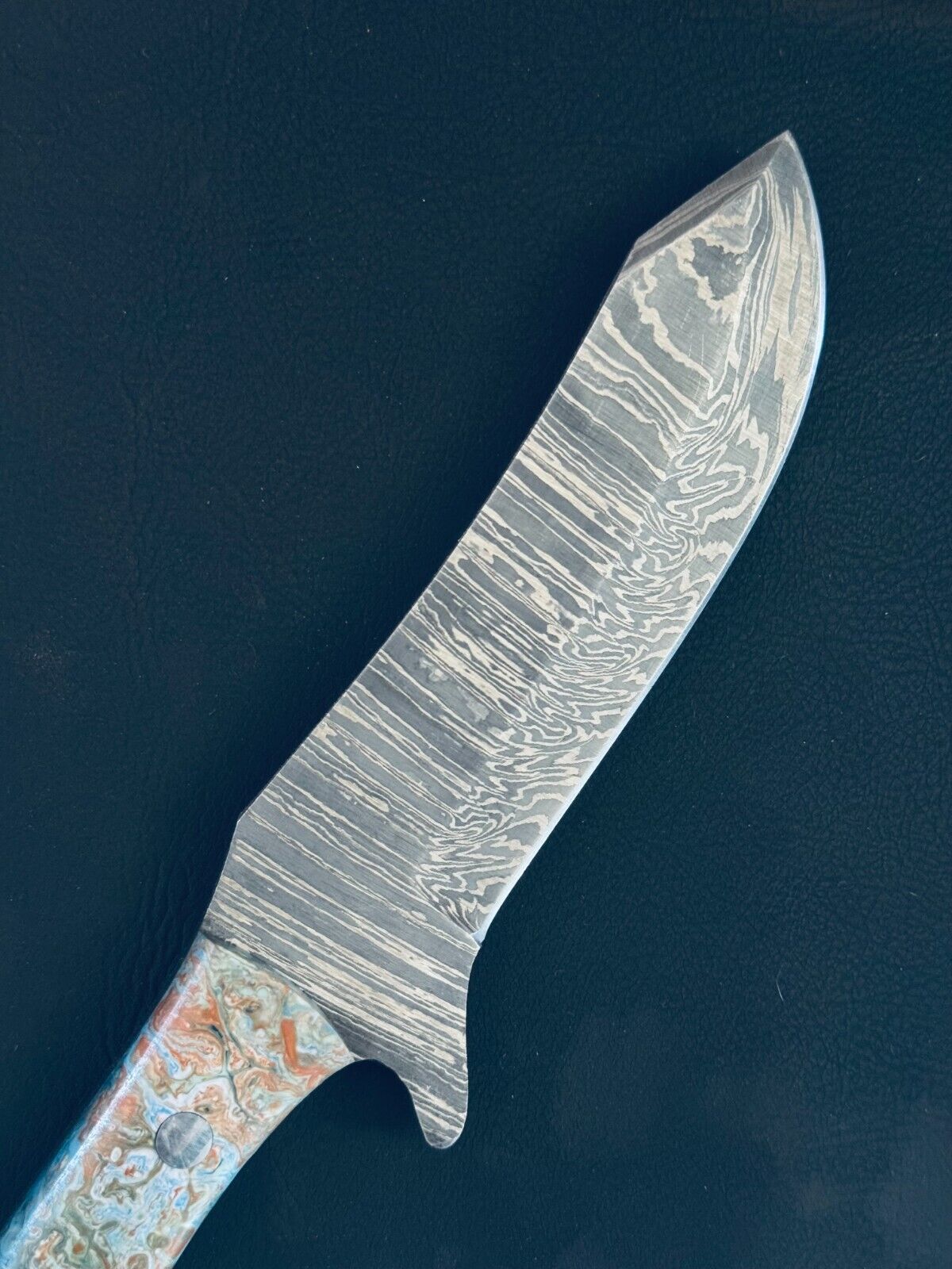 9" Damascus Steel Bull Cutter Knife Handmade Bull Cutter Knife with Resin Handle