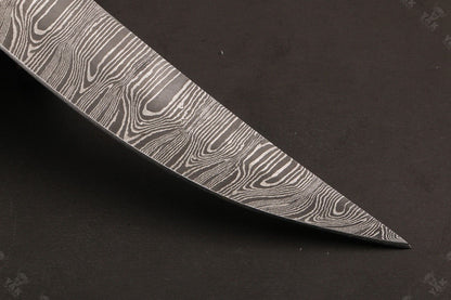 12" Hand Forged Twist Damascus Fillet Knife & Damascus Steel Fillet Knife W/Sheath