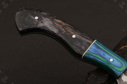 12" Hand Forged Twist Damascus Fillet Knife & Damascus Steel Fillet Knife W/Sheath