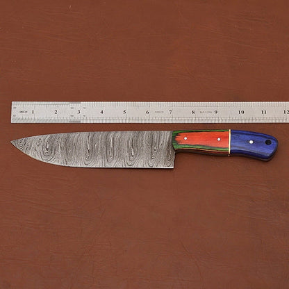 7" Chef Fillet Knife with Pakka Wood Handle & Leather Sheath