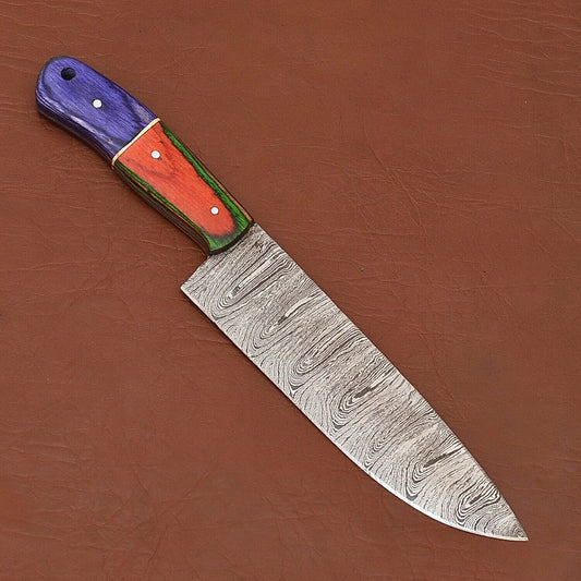 7" Chef Fillet Knife with Pakka Wood Handle & Leather Sheath