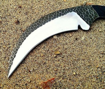 10.0" Custom Hand Forged D2 Steel Best Karambit Knife Hunting Knife with Sheath