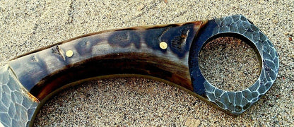 10.0" Custom Hand Forged D2 Steel Best Karambit Knife Hunting Knife with Sheath
