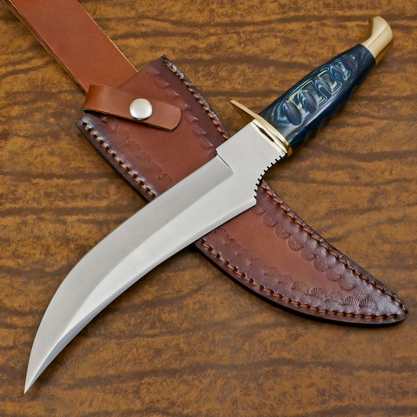 Custom Handmade D2 Steel Bowie Knife – 12-Inch Hunting & Outdoor Survival Blade