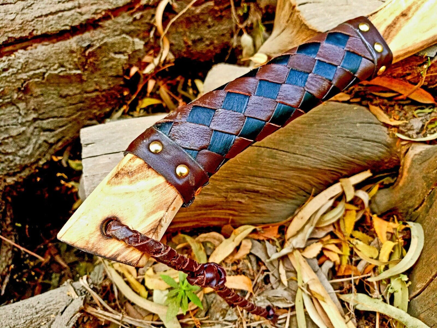 Handmade High Carbon Steel Vikings Axe | Hatchet with Leather Grip