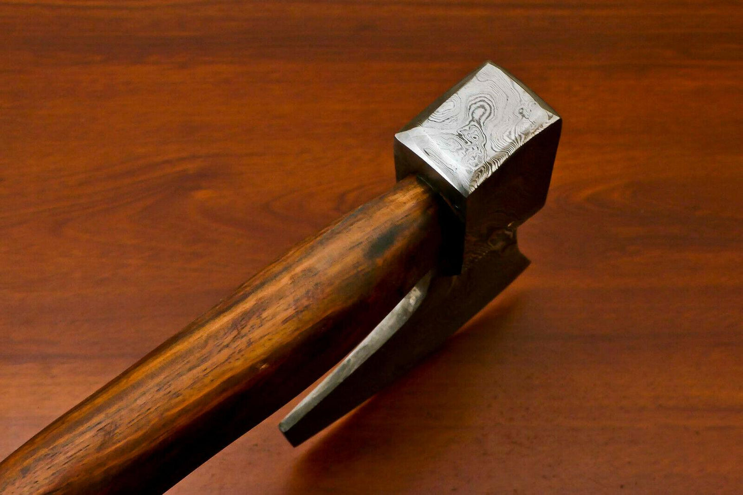 Handmade Damascus Tomahawk Axe with Walnut Wood Handle – 16.5 Inch