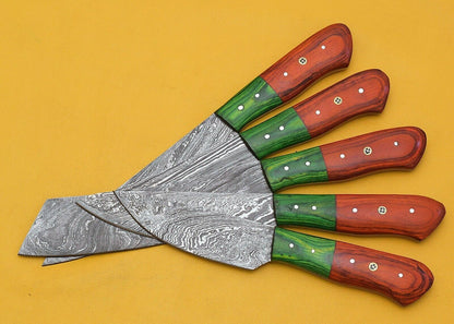 Handmade Damascus Chef Knife Set – 256-Layer Steel with Pakka Wood Handle