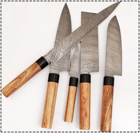 Heritage Forge 5-Pc Damascus Kitchen Knife Set with Case