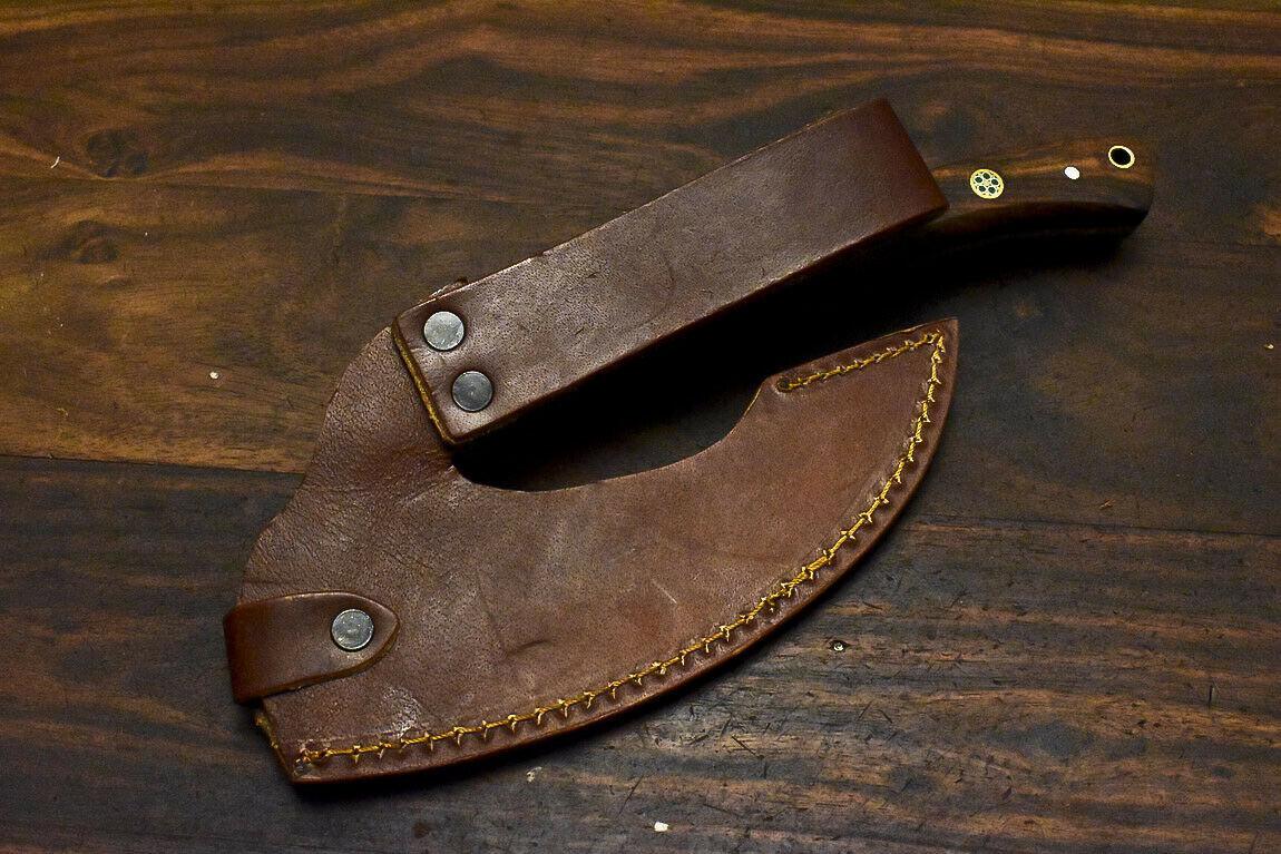 Handmade Damascus Axe Hunting Chopper with Walnut Wood Handle | Custom Damascus Steel Axe Knife