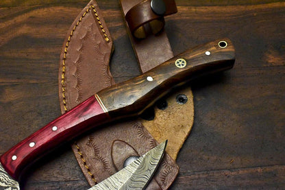 Handmade Damascus Axe Hunting Chopper with Walnut Wood Handle | Custom Damascus Steel Axe Knife