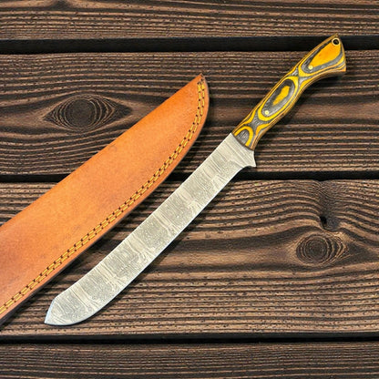12" Handmade Damascus Steel Fillet Knife for Kitchen & Fishing With Pakka Wood handle