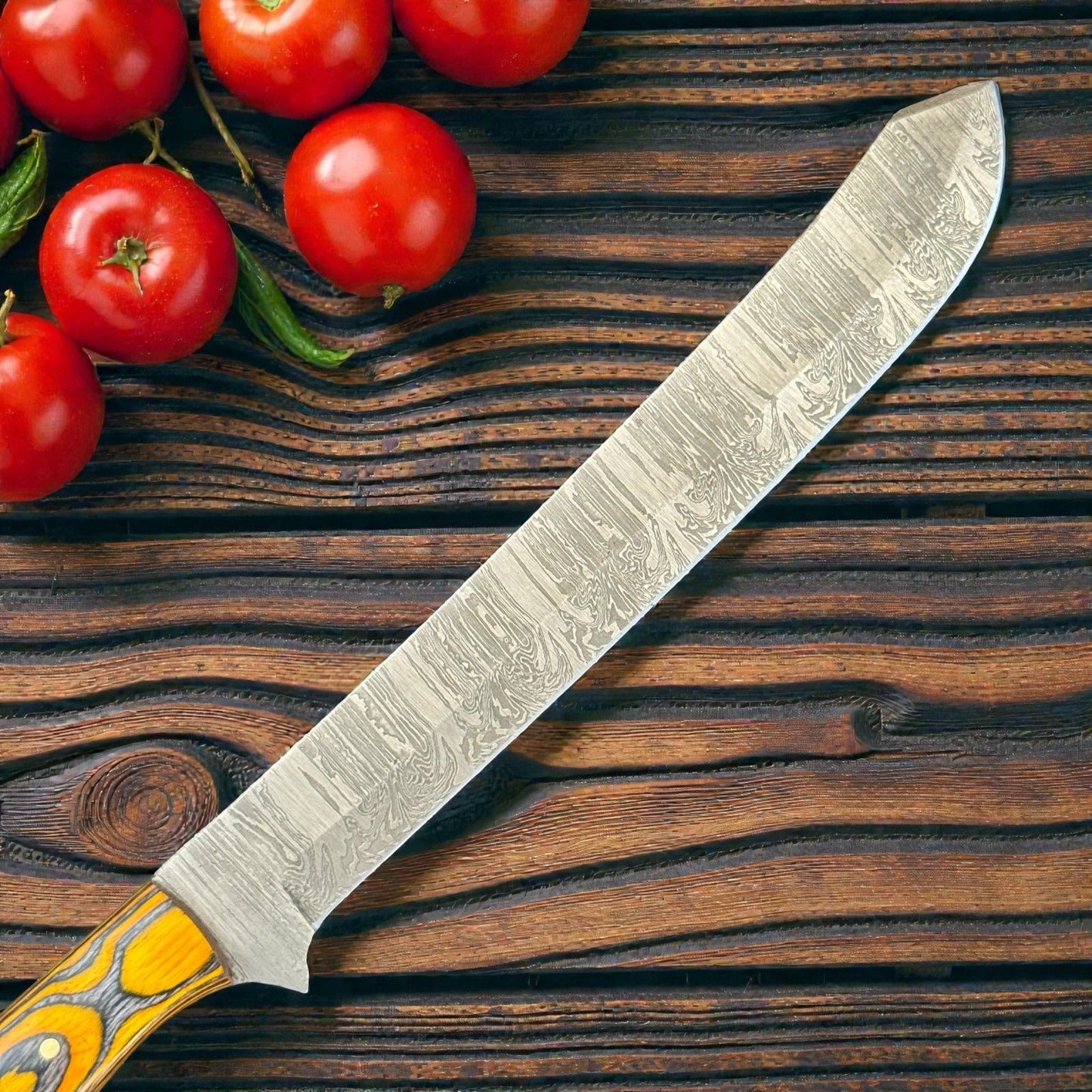 12" Handmade Damascus Steel Fillet Knife for Kitchen & Fishing With Pakka Wood handle