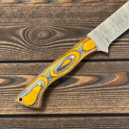 12" Handmade Damascus Steel Fillet Knife for Kitchen & Fishing With Pakka Wood handle