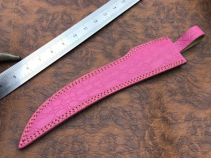 14" Hand Forged Damascus Fillet Knife Custom Fillet Knife with Leather Sheath