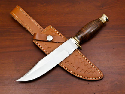 12-Inch Handmade D2 Steel Clip Point Full Tang Bowie Hunting Knife