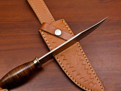 12-Inch Handmade D2 Steel Clip Point Full Tang Bowie Hunting Knife