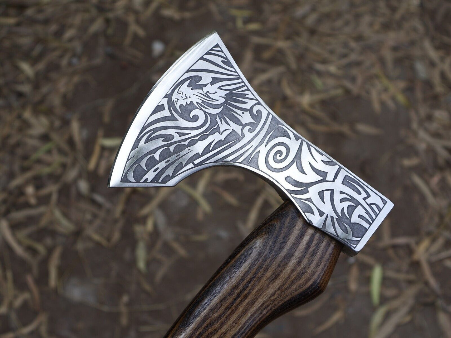 Handmade Viking Axe 18 Inch Carbon Steel Blade with Ash Wood Handle and Leather Sheath