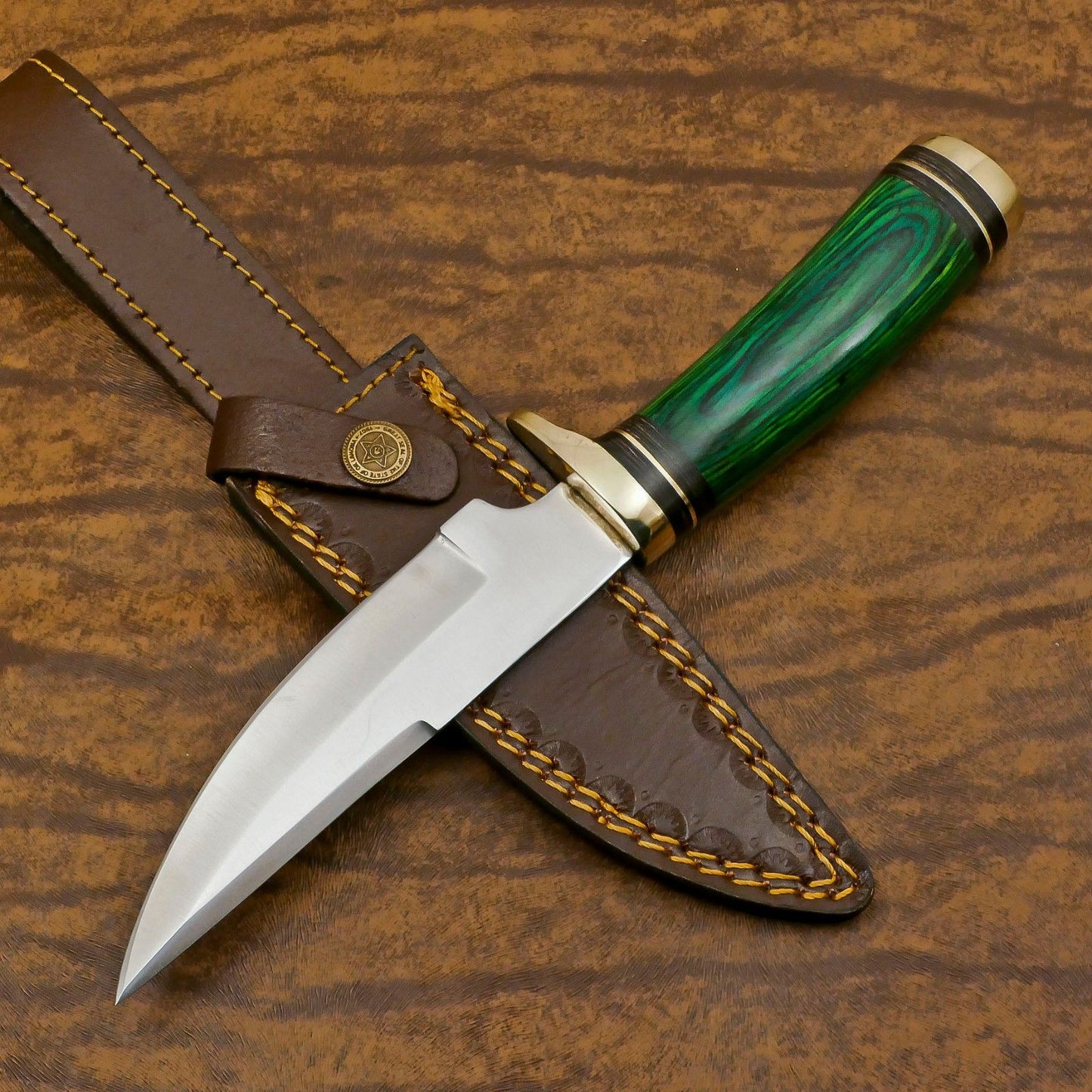 Handmade D2 Steel Bowie Knife – 12-Inch Hunting & Outdoor Blade with Pakka Wood Handle