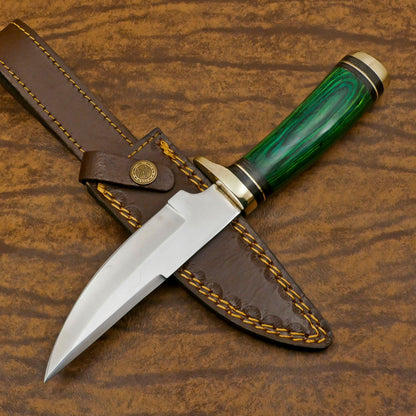 Handmade D2 Steel Bowie Knife – 12-Inch Hunting & Outdoor Blade with Pakka Wood Handle