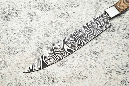 Fine Custom Handmade Damascus Steel Blade Chef Knife – Full Tang Sport Knife, Durable and Sharp