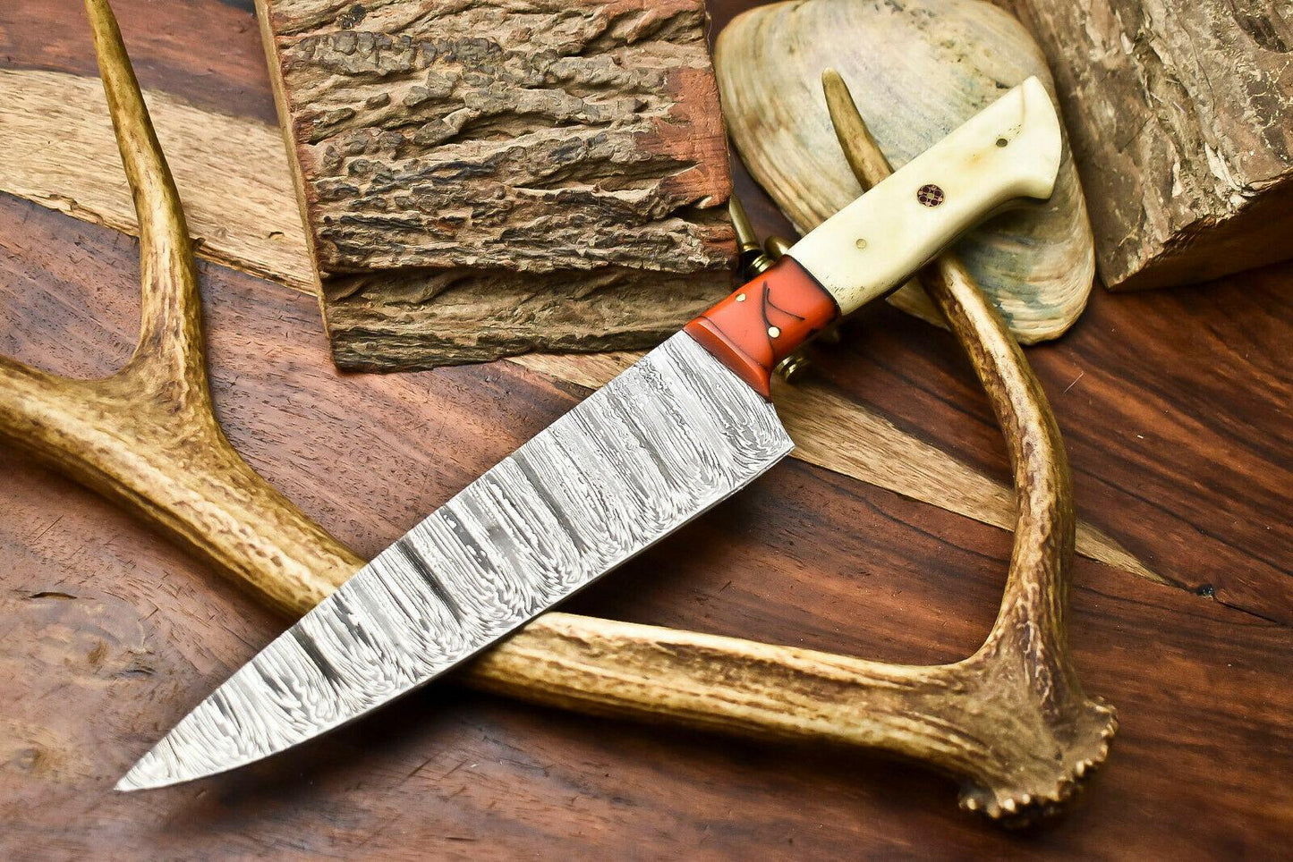 Hand Made Damascus Steel Blade Chef Kitchen Full Tang Knife – 100% Handmade