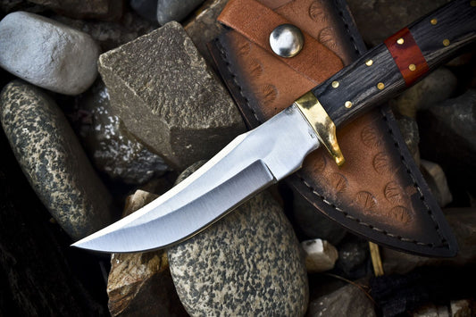 Custom Skinner Knife 440C Steel Hardwood Handle with Brass Guard